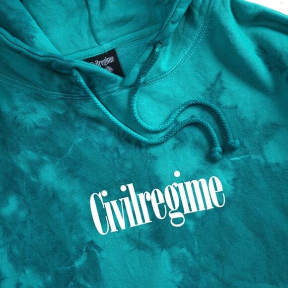 Civil Regime Blue Aqua Wash Hoodie Size Large - Picture 3 of 7